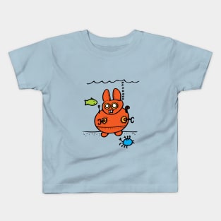 BUNNY SUBMARINE ILLUSTRATION - SUBMERSIBLE VEHICLE FROM MY BOOK 'THE EASTER BUNNY'S UNDERSEA ADVENTURE!' Kids T-Shirt